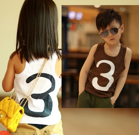 Summer children's clothing child short-sleeve T-shirt 3 girl female child boy male child tank