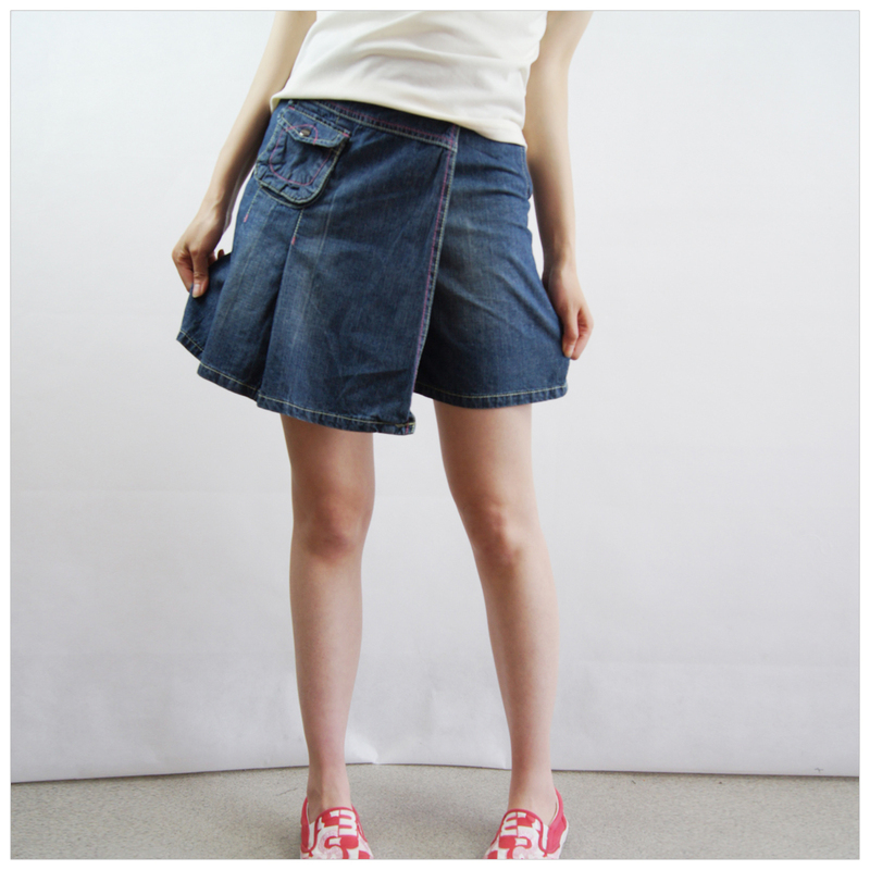 Summer female casual loose 100% cotton denim shorts culottes