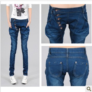 Summer female harem pants trousers denim harem pants female jeans thin pants slim