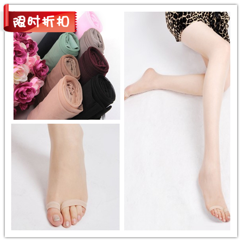 Summer female ultra-thin solid color open toe open toe socks velvet pantyhose leg shaping stockings