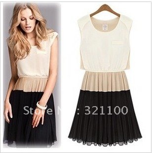 Summer Hot Sale 2013 New  Women's Sleeveless Temperament Chiffon Dress