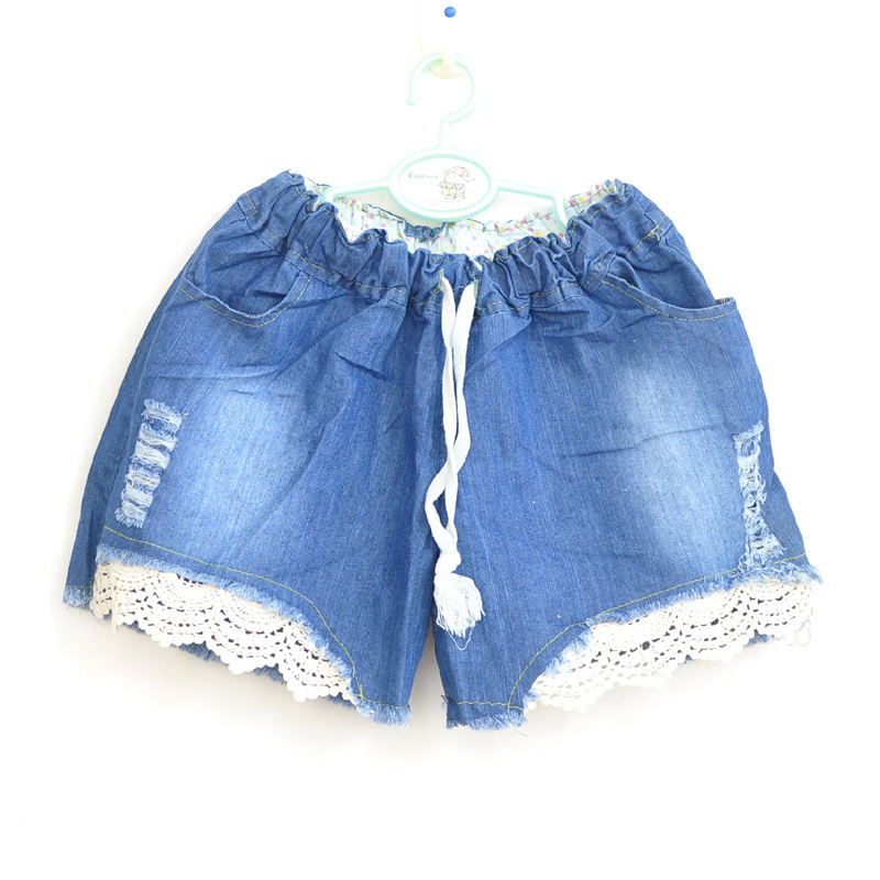 Summer laciness hole casual loose plus size denim shorts mm shorts female trousers