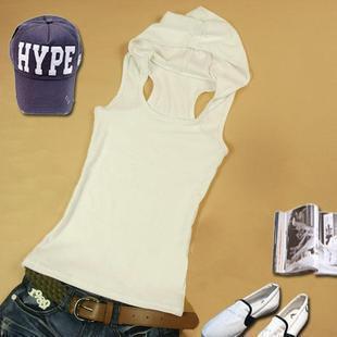 Summer long design with a hood spaghetti strap vest spaghetti strap tank all-match clothes a0120