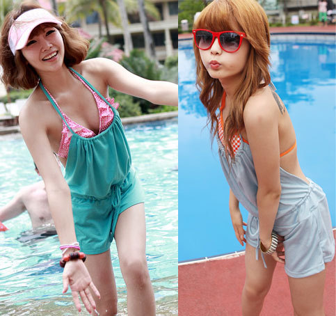 Summer loose beach pants swimwear one piece shorts beach wear bikini d021