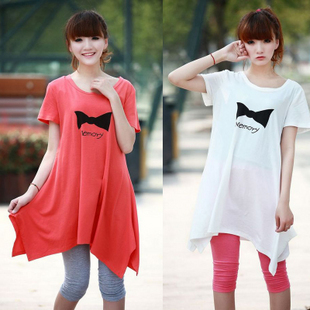 Summer maternity clothing fashion short-sleeve maternity top maternity summer one-piece dress t-shirt long design