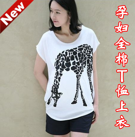 Summer maternity clothing onta print T-shirt maternity short-sleeve top summer maternity top