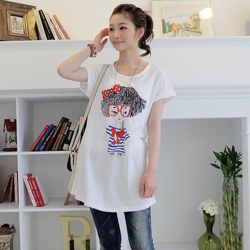 Summer maternity clothing summer fashion maternity top glasses frame girl maternity short-sleeve T-shirt