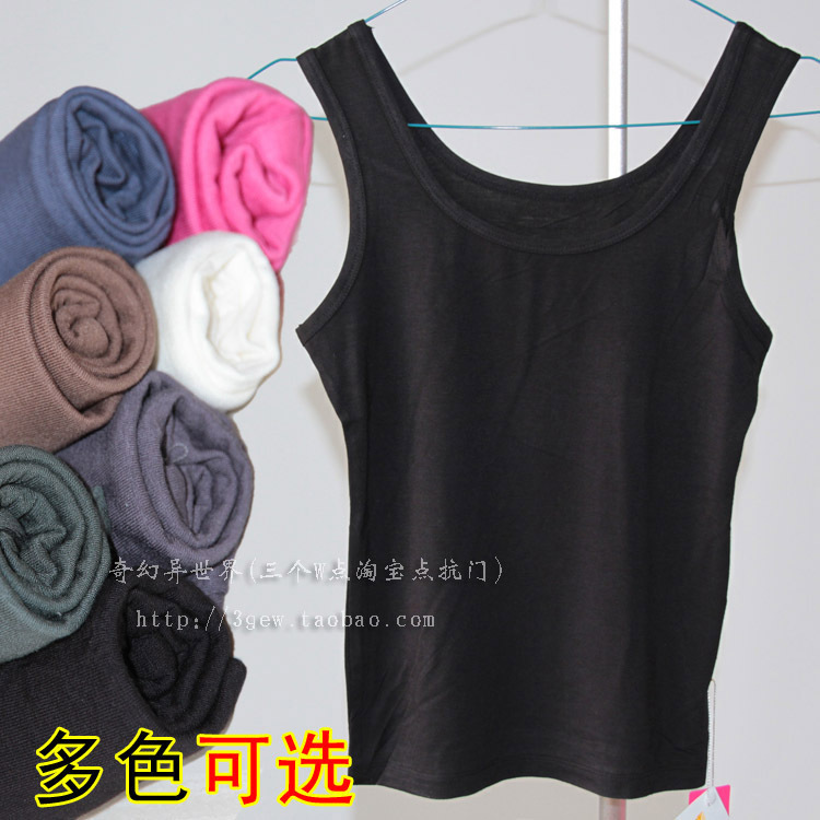 Summer modal comfortable all-match o-neck spaghetti strap vest female loose