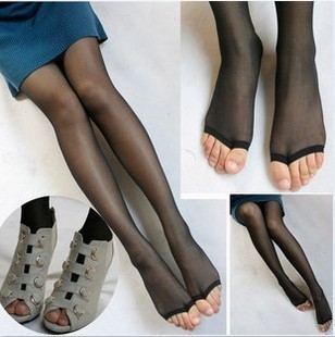 Summer open toe socks step foot socks pantyhose stockings ultra-thin legging socks female