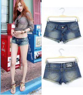 Summer sexy ultra-low-waisted jeans shorts d9422