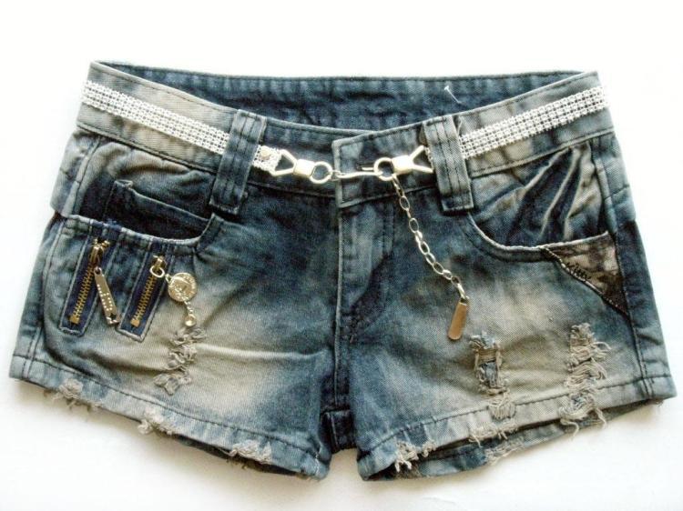 Summer slim hole casual loose plus size denim shorts mm dark color shorts female trousers 2012