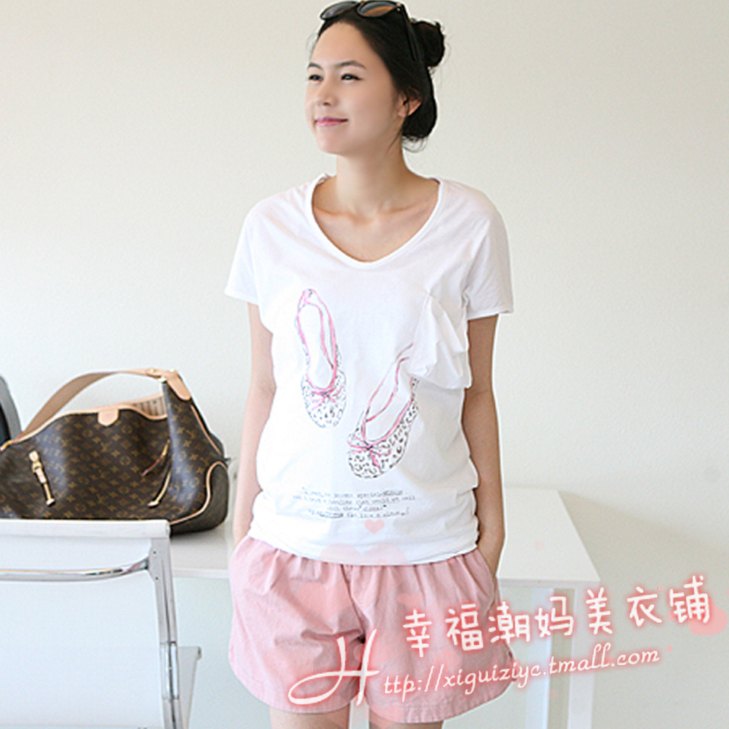 Summer small shoes maternity short-sleeve T-shirt maternity top maternity clothing