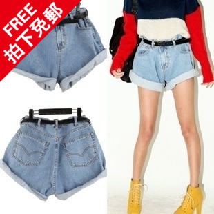 Summer sty nda high waist denim shorts mm plus size loose shorts female