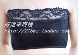 Summer tube top short design lace tube top elastic spaghetti strap basic underwear bra