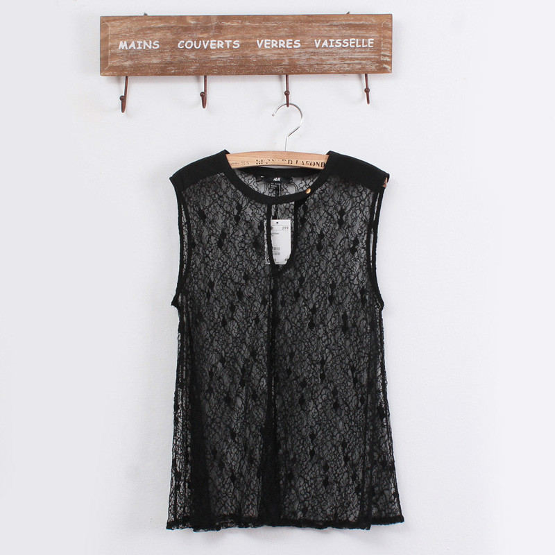 Summer women's all-match sleeveless cutout lace vest vest