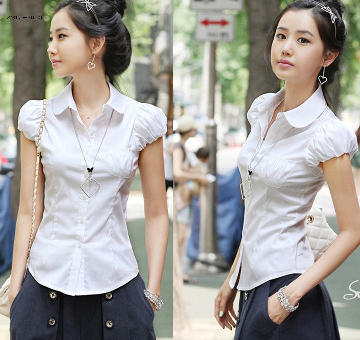 Summer women's short-sleeve shirt white slim work wear clothes women's shirt 2013