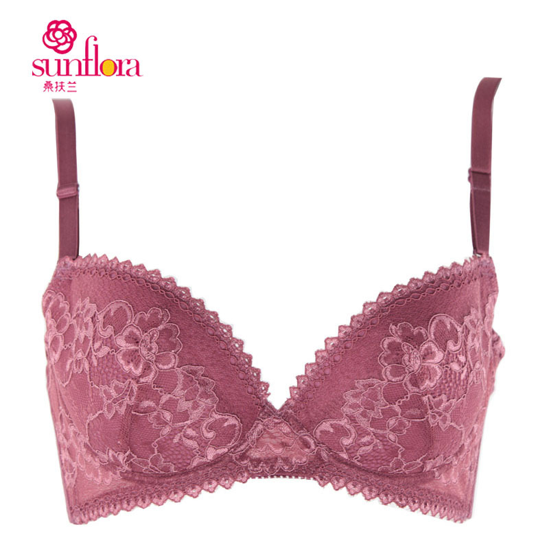 Sun flora non-woven cup belt insert push up lace bra chromophous aw216