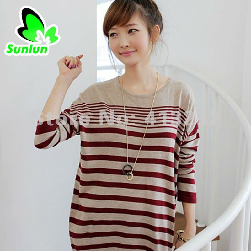 Sunlun Fantasy Zone Free Shipping Ladies' Korean Loose Bat Sleeve Large Size Pullover Ladies Sweater 2012 New Arrival