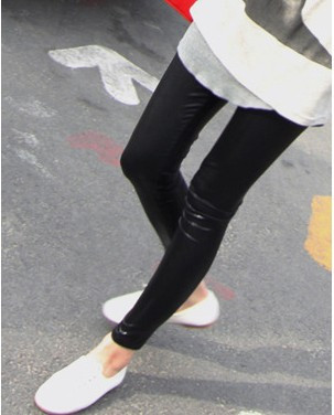 Sunny spring artificial leather rock women's legging 2013