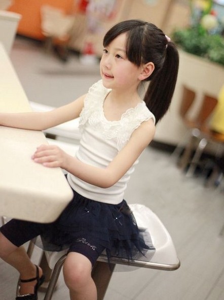 Super beautiful children wild lace vest girls halter vest sleeveless vest T-shirt