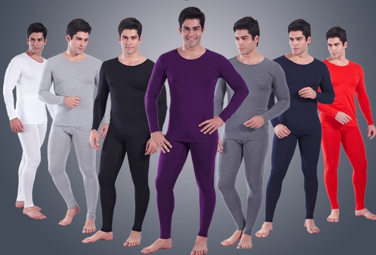 Super Comfortable O-neck Modal Thin Underwear Set Business Man's Long Johns 6 Colors