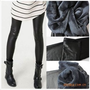 Super heat preservation!2012 Double over warm leather trousers,HOT plus size Leggings,thickening flix warm pants length trouser