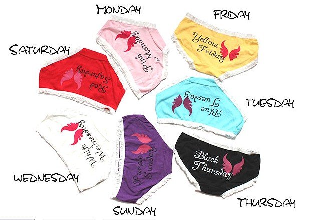 Super hot Rainbow pants week 7 days underwear cartoon sexy panties South Korea ms pants 7pcs/pack  4packs/lot