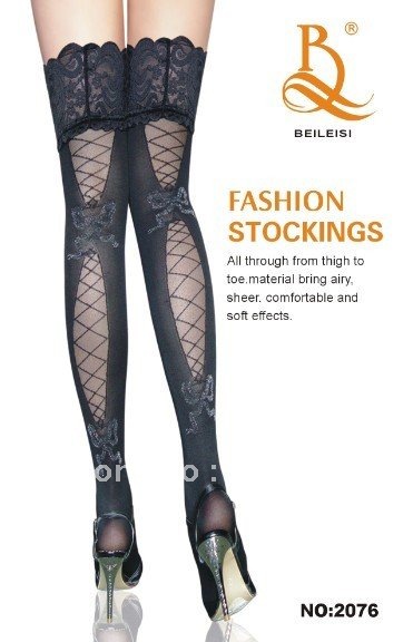 Super New Sexy  Black Lace Thigh-High Stockings Stay up hosiery