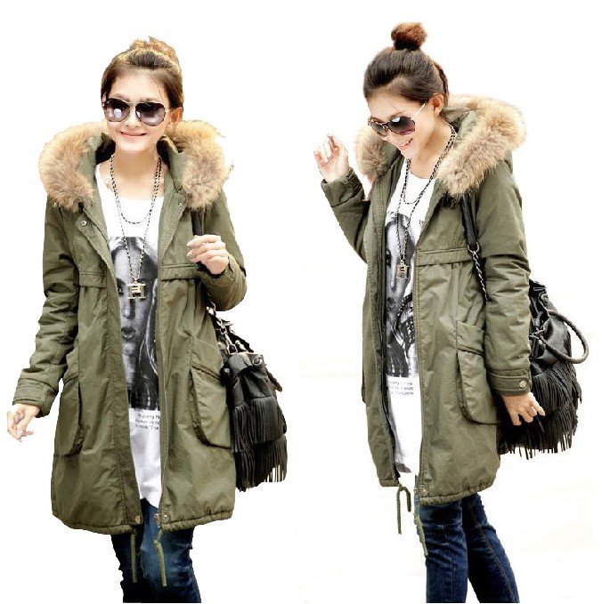 Super raccoon thickened cultivating cotton-padded clothes, jacket long coat Free Shipping Winter Clothing/Women lady Clothes2012