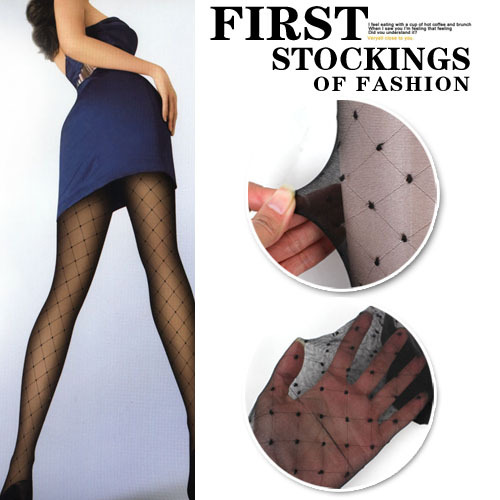 Super sexy big grid jacquard stockings dot diamond lattice pattern pantyhose imitation fishnet stockings