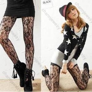 Super Sexy  Black Sunflower Lace Hollow Nets Tights Pantyhose Silk stockings