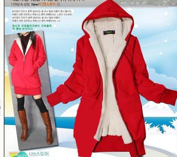 Super Warm Lady Winter  Lamb Hair  Thickening Warm Coat Jackets  red,gray,black Wholesale &Retail  5 off per  50 order