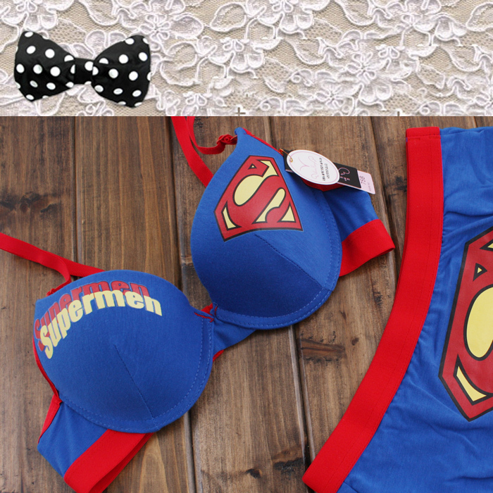 Superman cup sexy underwear bra set