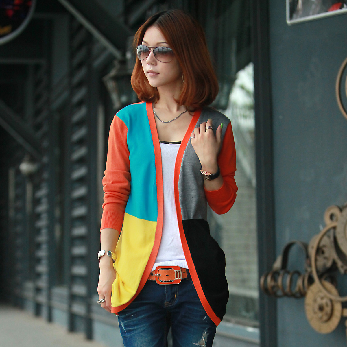 Sweater basic sweater cardigan female spring 2013 women's outerwear short jacket female Free Shipping