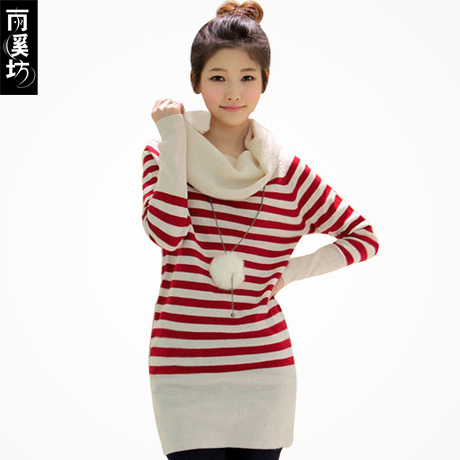 Sweater female loose sweater medium-long sweater basic knitted thick sweater women's autumn and winter