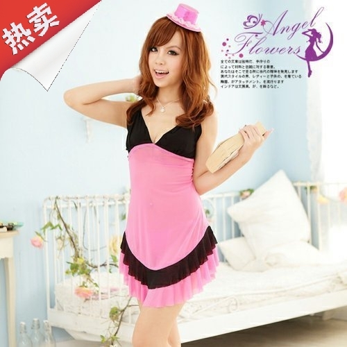 Sweep suspender skirt thong set sleepwear nightgown t female lingerie