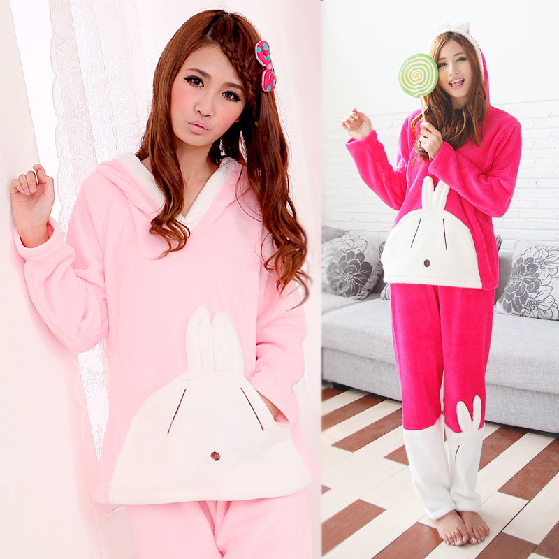 Sweet and Cute Winter cartoon animal coral fleece hooded sleepwear /pajamas/Homewear