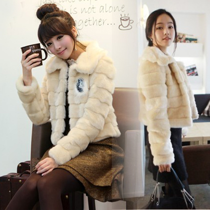 Sweet ladies temperament all-match Faux Fur Jacket