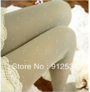 Sweet stockings vintage polka dot pantyhose velvet vertical stripe small socks