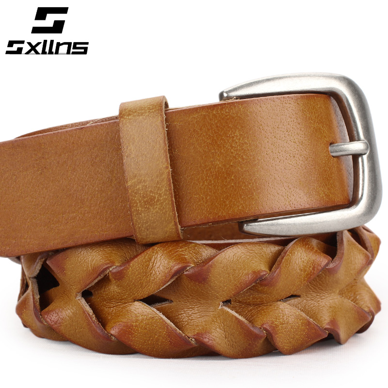 Sxllns strap Women genuine leather first layer of cowhide women's genuine leather belt all-match vintage pin buckle