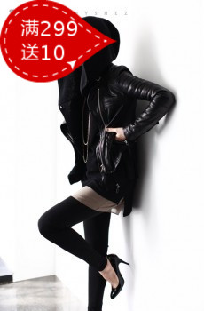 Sz 2012 autumn new arrival ol stand collar oblique zipper slim short design leather clothing female