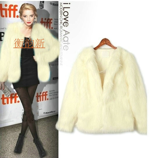 Sz faux fur coat short design long-sleeve bags