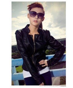 Sz motorcycle short design small leather clothing outerwear pew outerwear 2012 female pibu patchwork