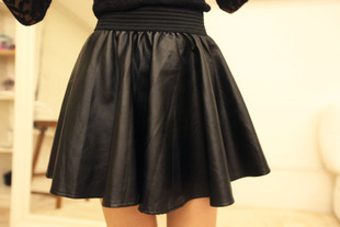 Szz2012 autumn fashion elastic waist leather skirt bust skirt