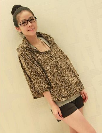 T 2013 spring leopard print hooded cape small cloak