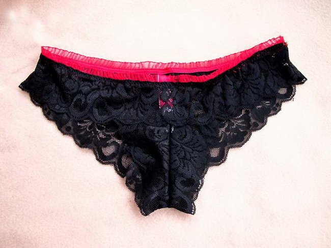 T37 Sexy Panties Underwear Black Lace Cotton Pink Edge Drop shipping /Wholesale Free Shipping