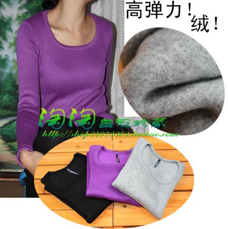 T534 autumn and winter women thickening napping thermal long-sleeve basic shirt female thermal underwear ultra elastic