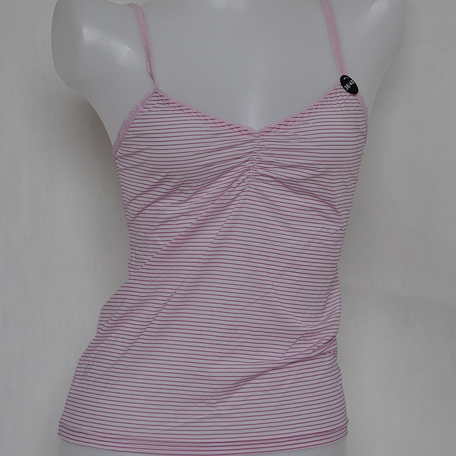 TANG 70 lkw women's basic underwear light pink stripe spaghetti strap vest