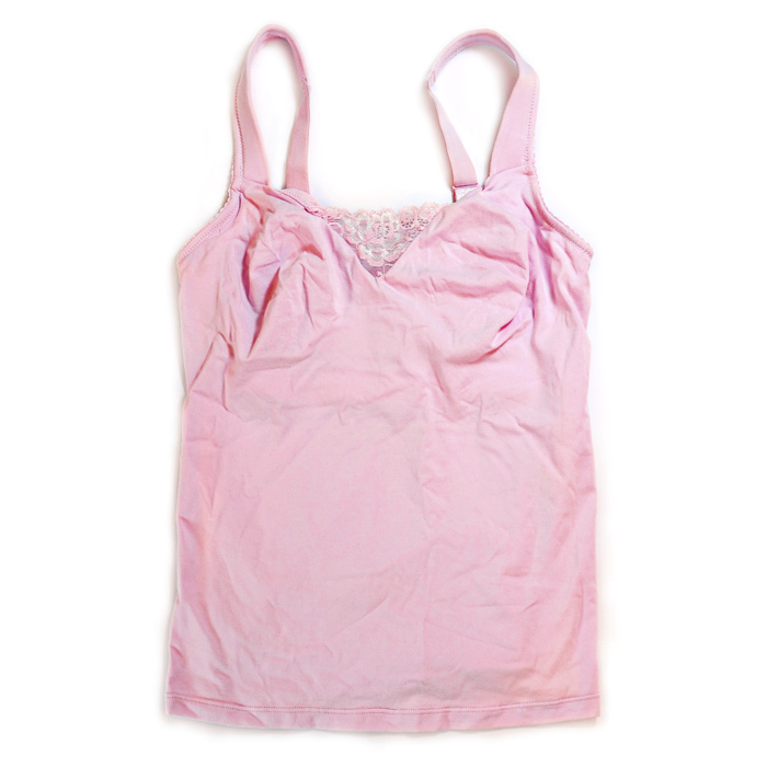 TANG 70 nice size Pink 100% cotton built-in cup women's basic vest