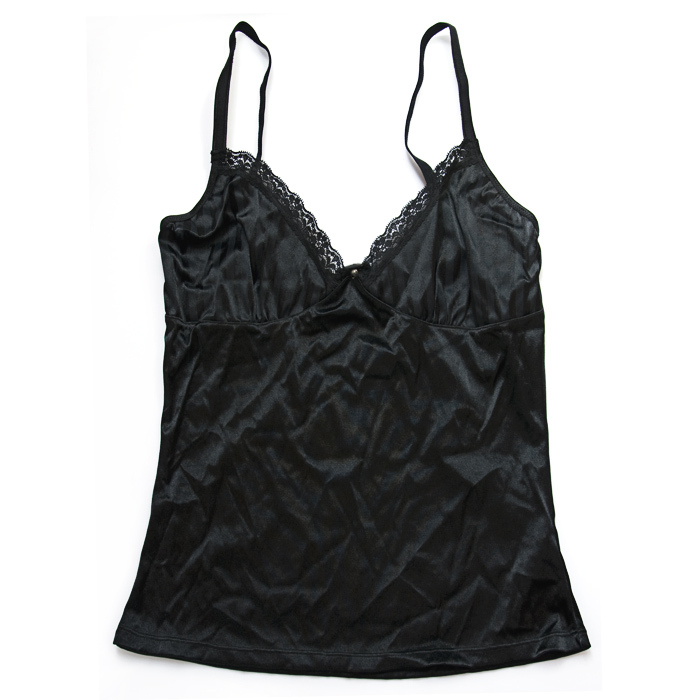 TANG Nae black women's cotton polyester sexy spaghetti strap vest basic underwear